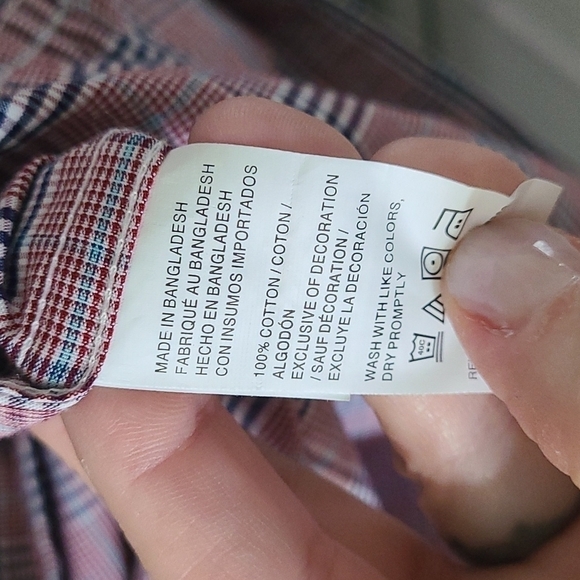 IZOD Plaid Long sleeved Button Down 100% Cotton Shirt Size Small - Picture 7 of 9